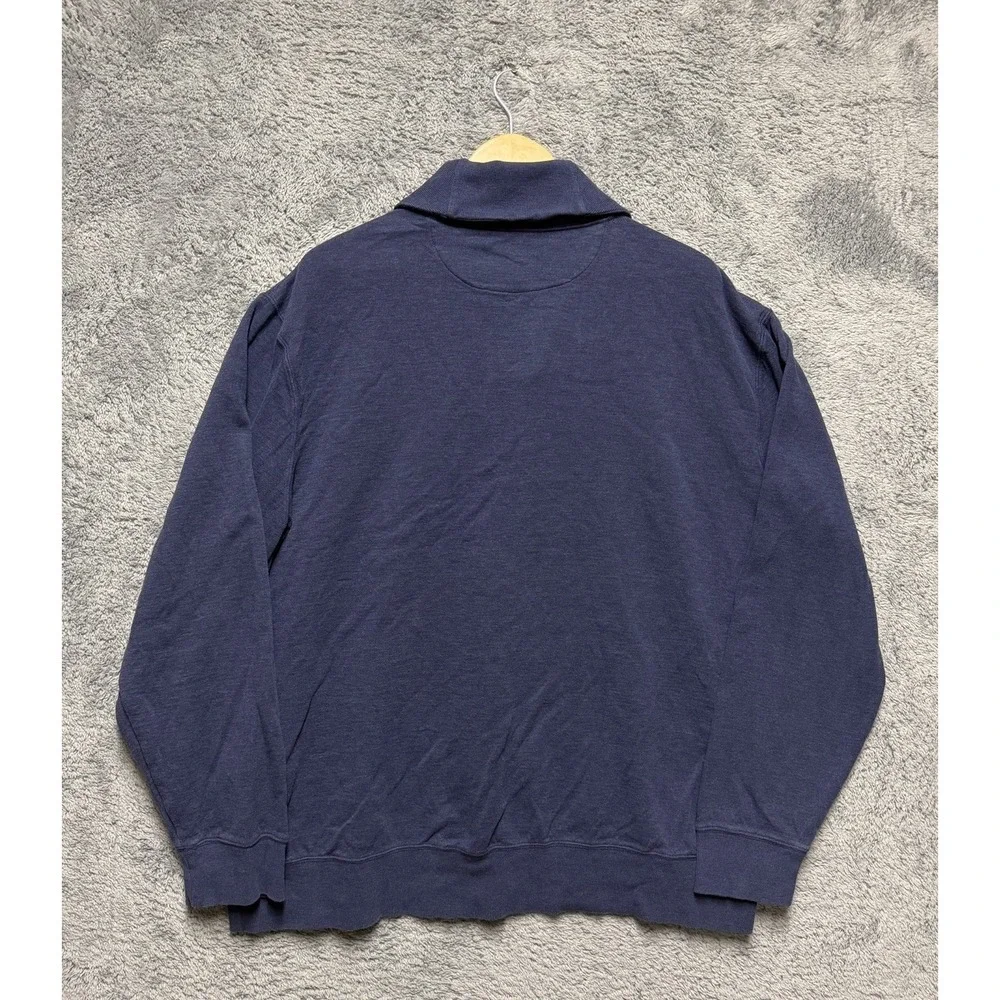Polo Ralph Lauren Sweater Mens 2XL Shawl Collar Heather Blue Cotton Stretch Pony